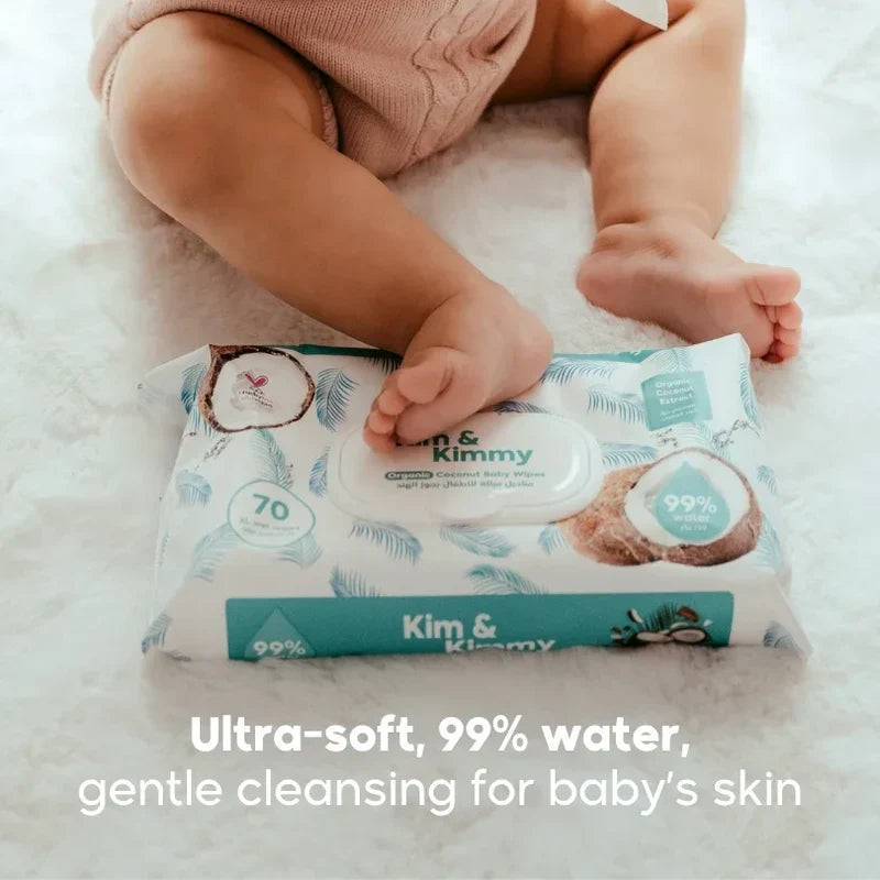 Organic Coconut Water Wet Wipes Qty 70 x 4