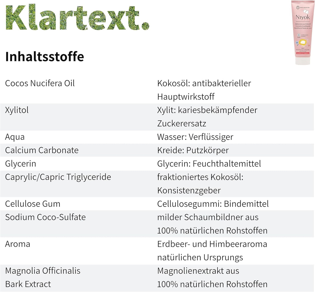 Niyok Toothpaste From Coconut Oil - Strawberry & Raspberry For KIDS