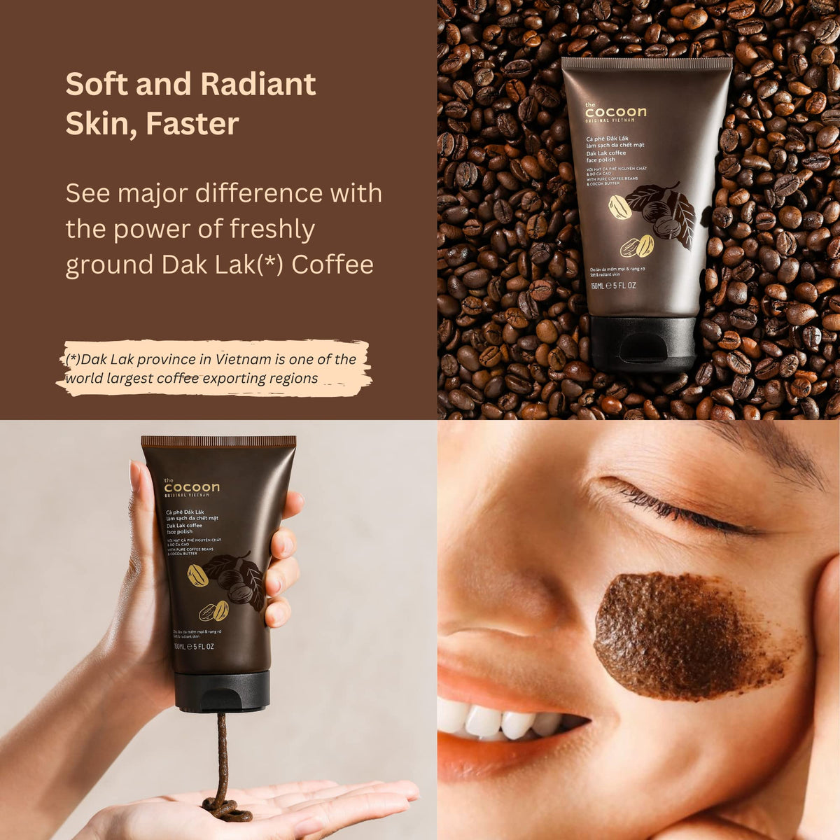 Dak Lak Coffee Face Polish 100% Vegan Cosmetics 150ml