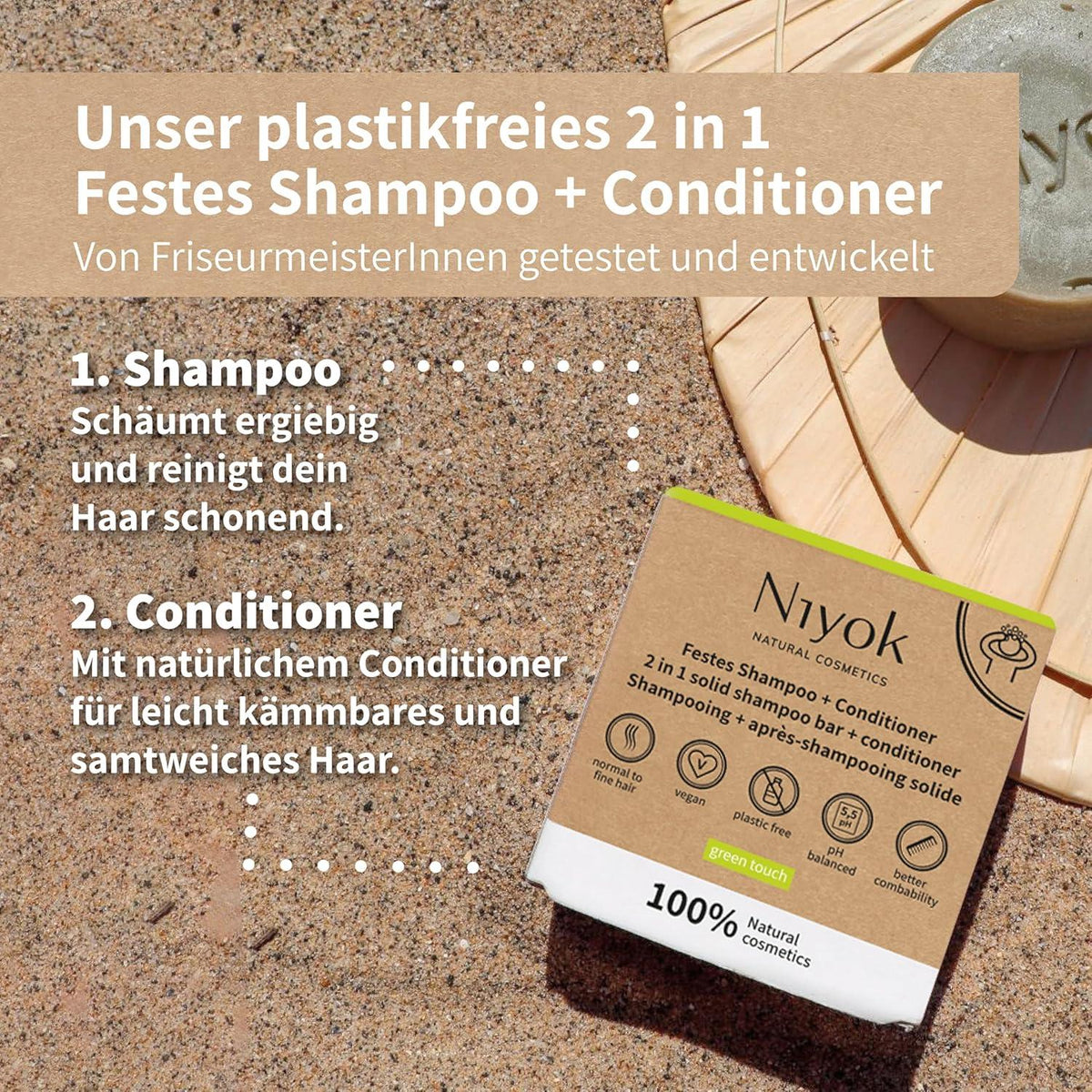 Niyok 2 In 1 Shampoo Bar + Conditioner Bar - Vitamina