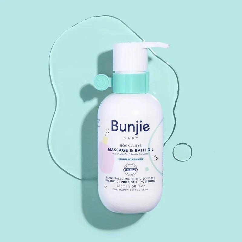Bunjie Baby Massage & Bath Oil 165ml | Moisturising Baby Body Oil