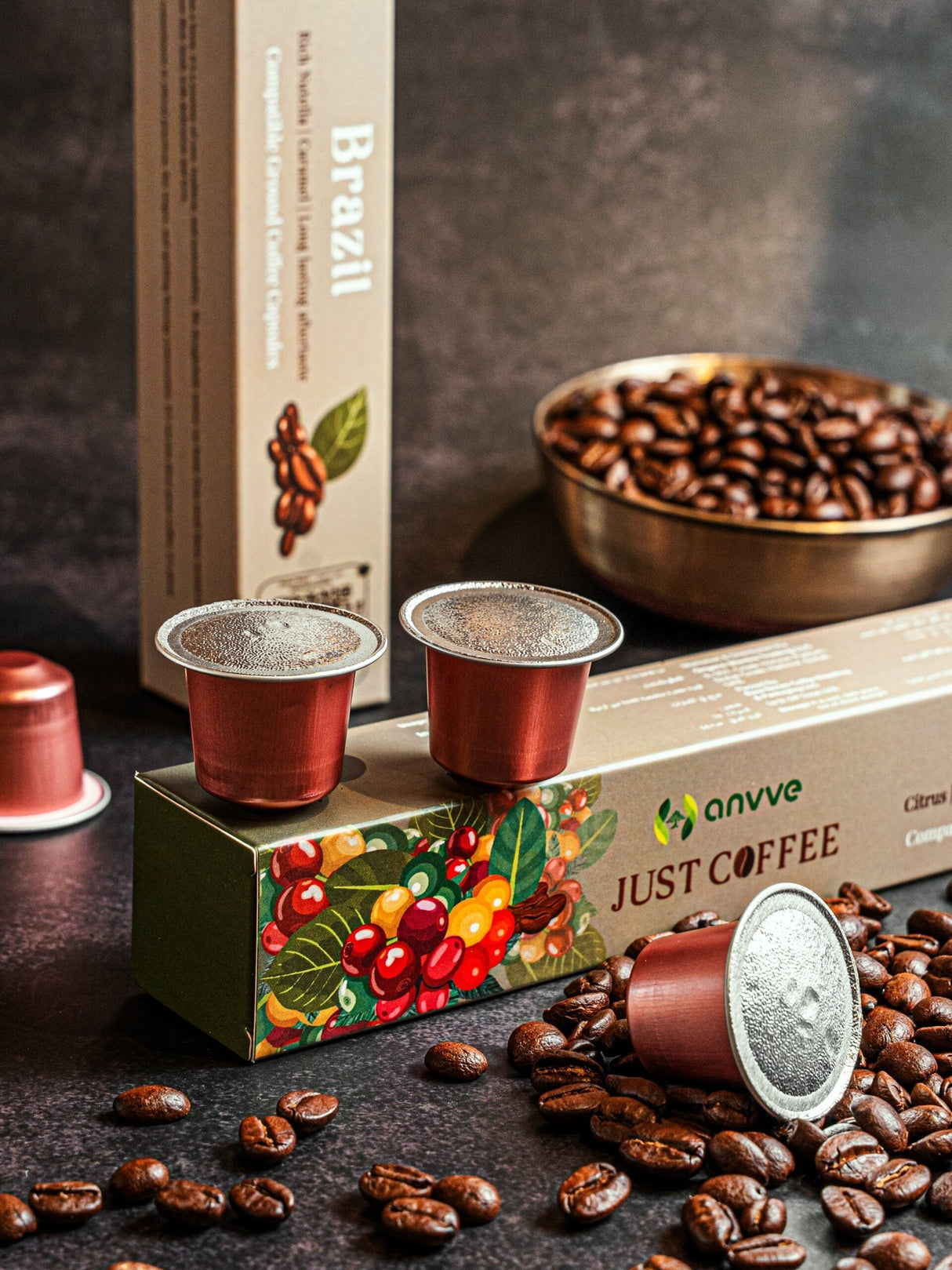 100% Arabica Medium Dark Roast Specialty Coffee Capsules (Brazil)