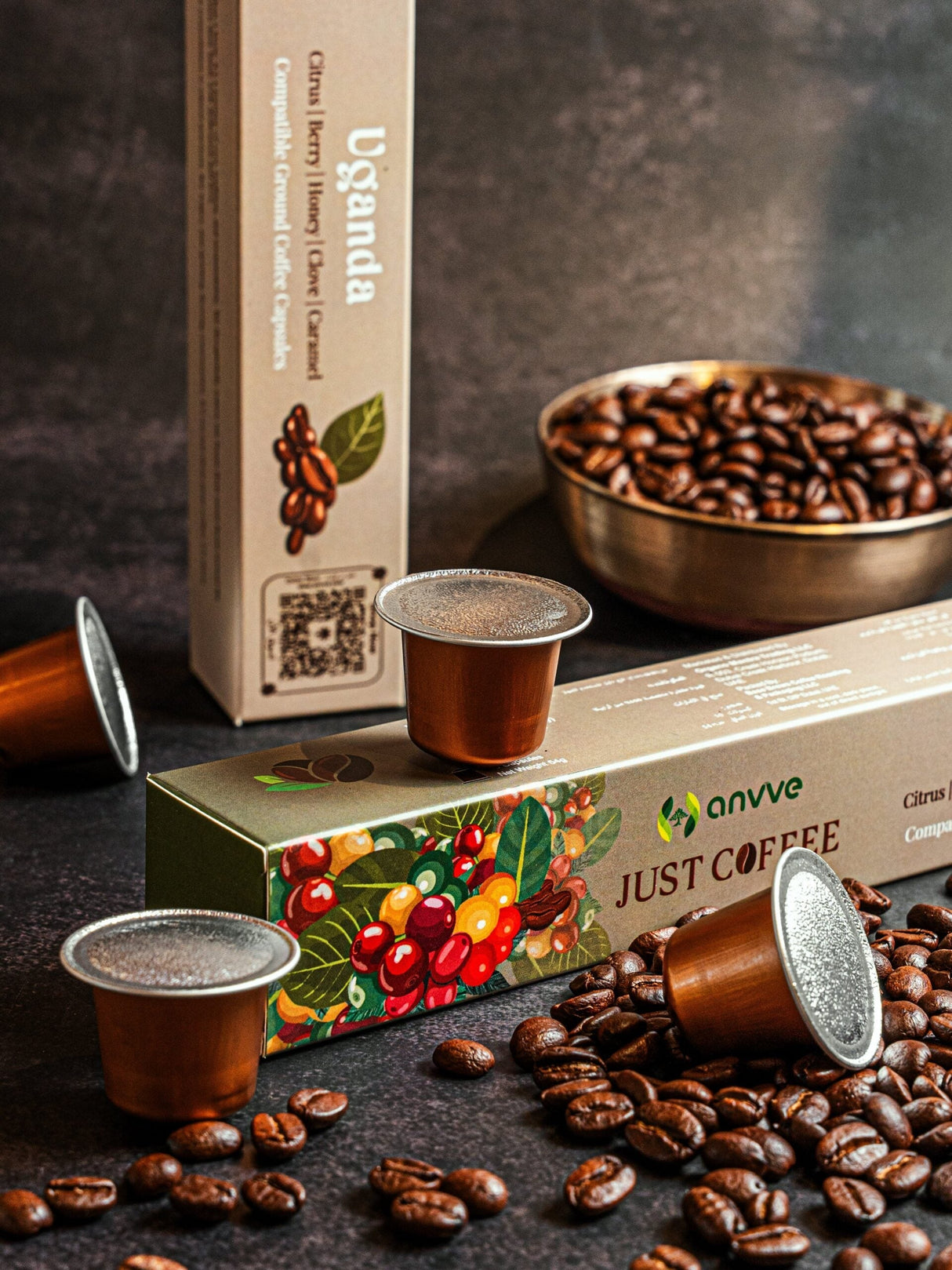 100% Arabica Medium Dark Roast Specialty Coffee Capsules (Uganda)