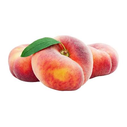 Four fuzzy peaches with a green leaf, arranged together on a plain white background.