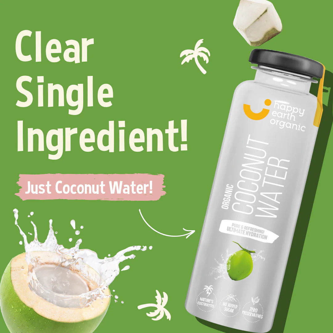 350 ml organic coconut water glass bottle