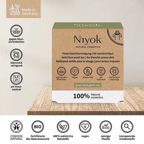 Niyok Face Wash Bar- Green Tea & Green Clay