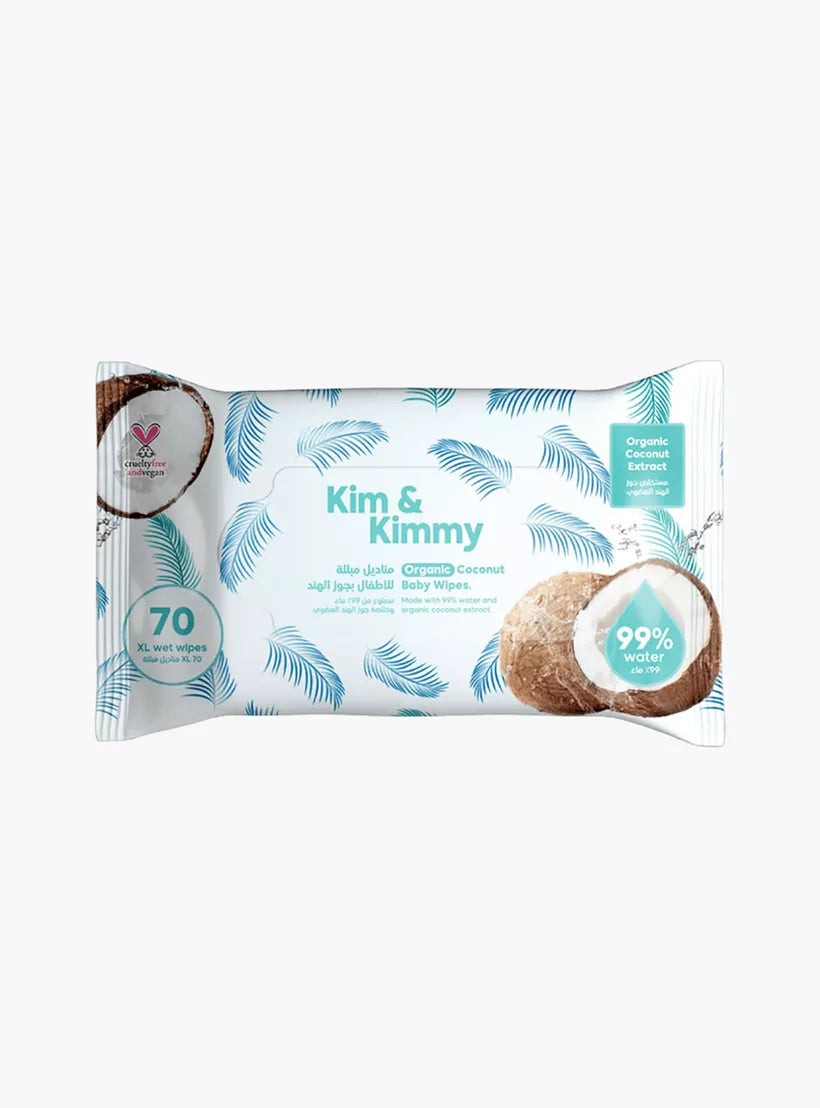 Organic Coconut Baby Wet Tissues 70 Pack
