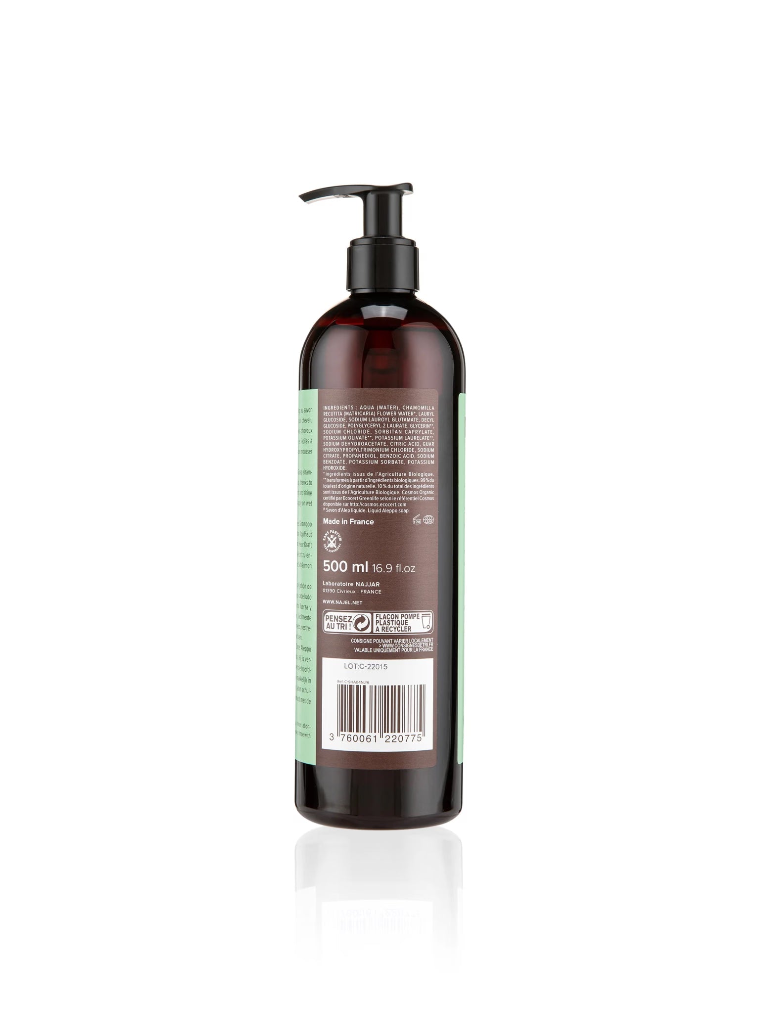 Organic Aleppo Soap Shampoo Normal Hair 500ml