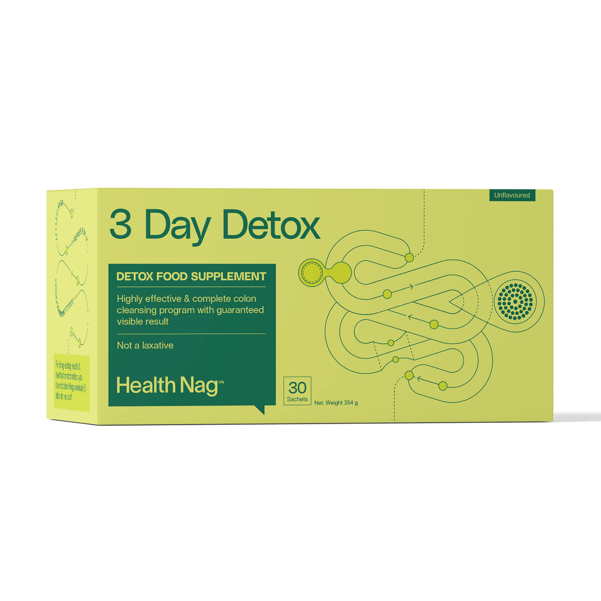 Health Nag 3 Day Detox supplement box on a black background