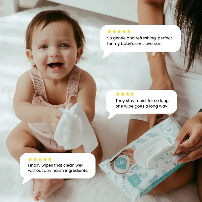 Organic Coconut Water Wet Wipes Qty 70 x 4