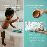 Organic Coconut Water Wet Wipes Qty 70 x 4