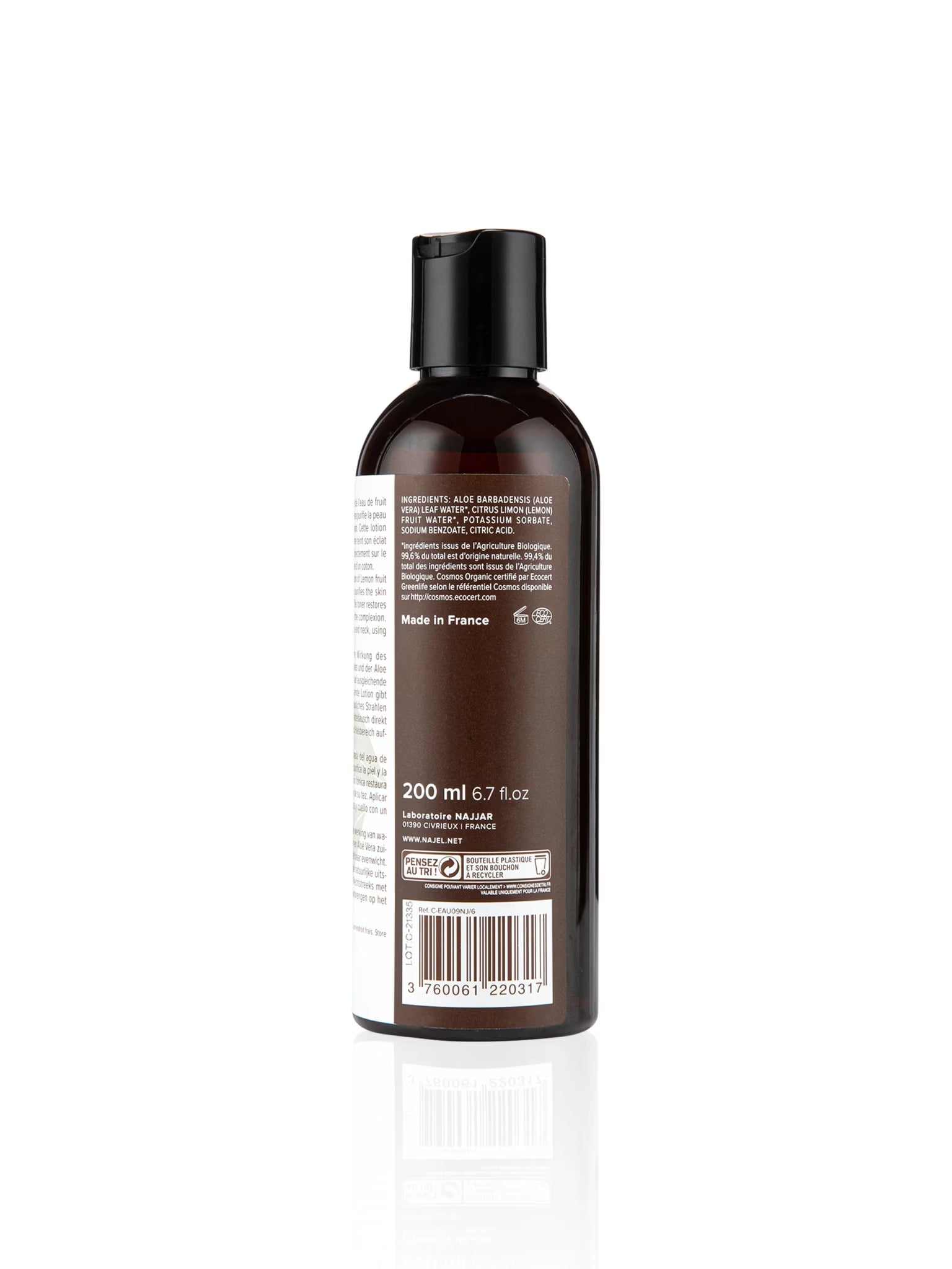 Organic Hyrdolate Lemon &amp; Aloe Vera Face Toner 200ml
