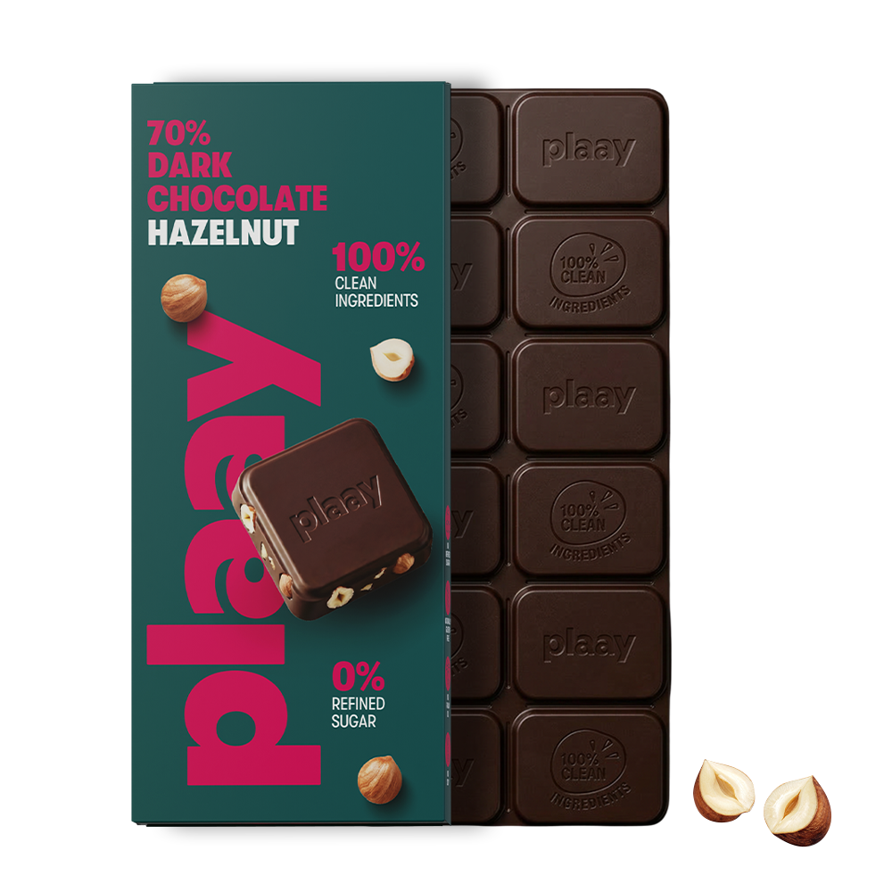 70% Dark Chocolate Hazelnut – 80g | Rich Nutty Dark Chocolate Bar