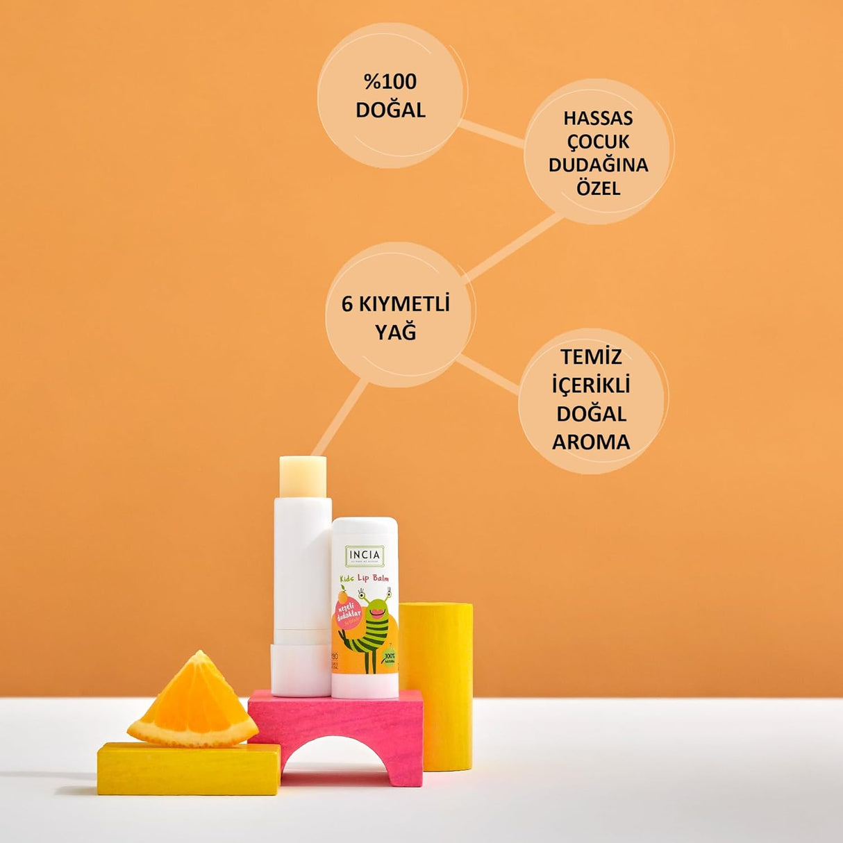 Incia Kids Lip Balm-Orange