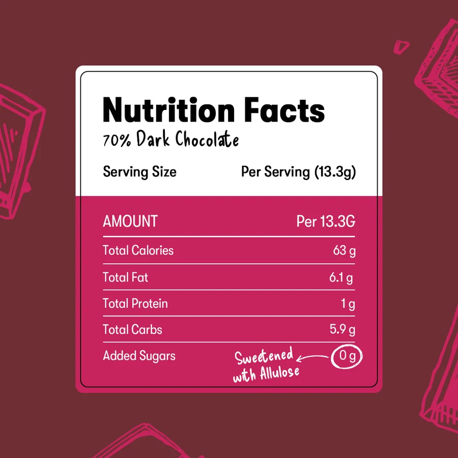 70% Dark Chocolate 35g – rich intense dark chocolate bar