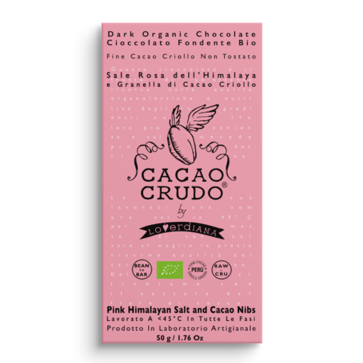 Organic Cacao Bar Dark Chocolate &amp; Pink Salt - 50g