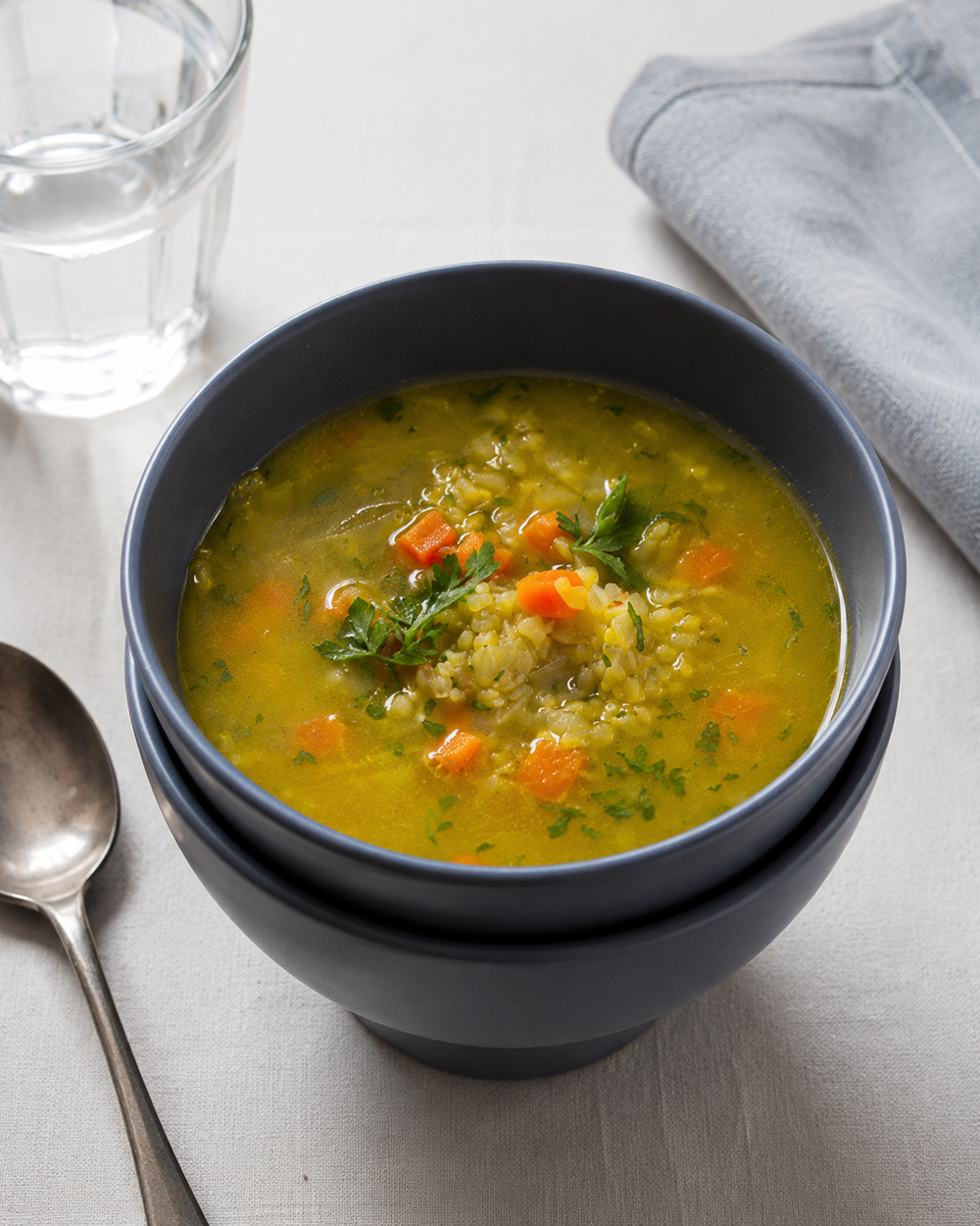 Turmeric Red Lentil & Chickpea Soup