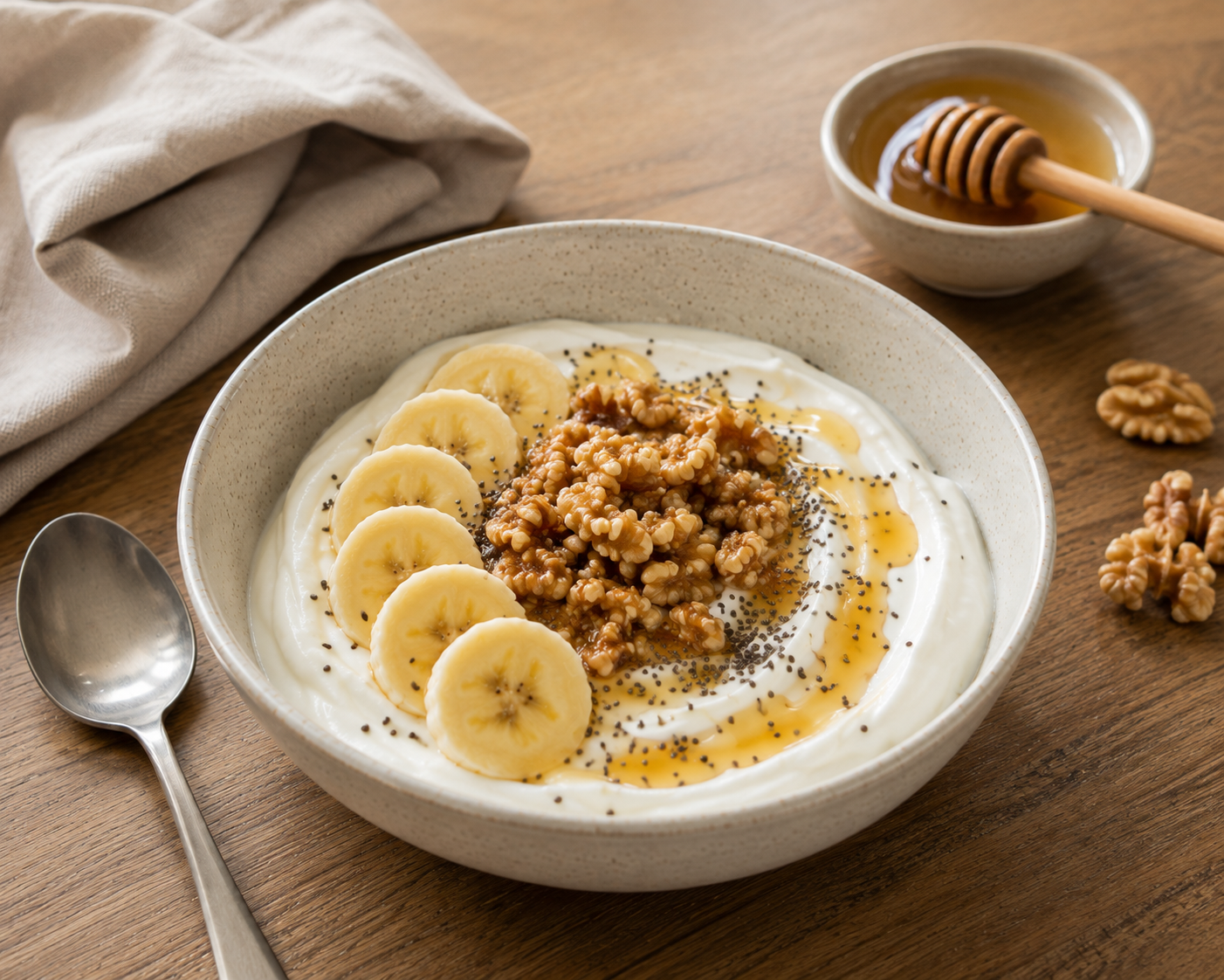 A2 Yogurt Bowl with Honey, Walnuts & Banana