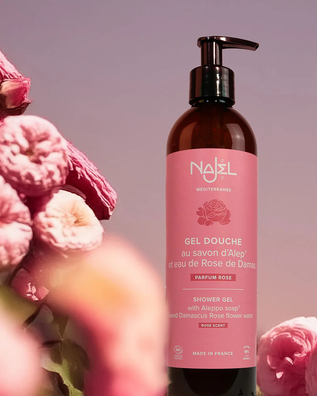 Rose scented shower gel