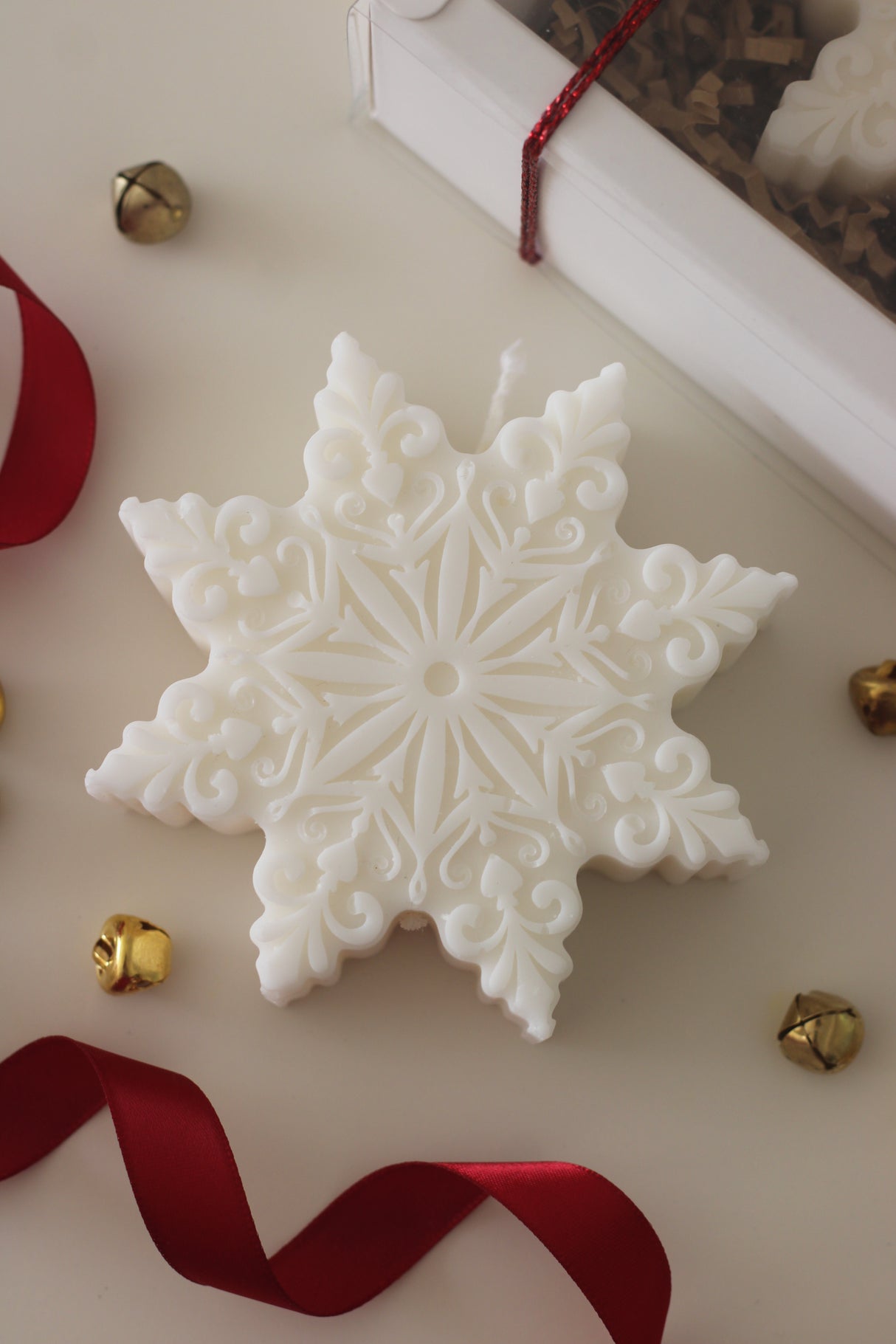 Snowflake in white box
