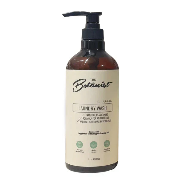 Bottle of The Botanist laundry wash on a white background
