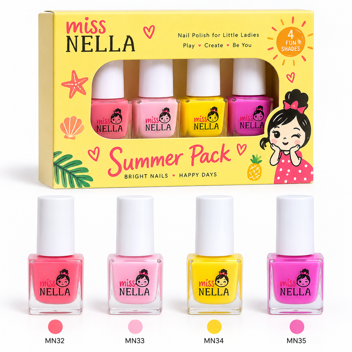 Miss Nella Summer Pack nail polish shades MN32 MN33 MN34 MN35