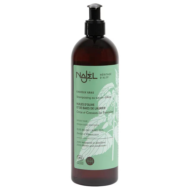 Organic Aleppo Soap Shampoo (Greasy) Oily Hair 500ml