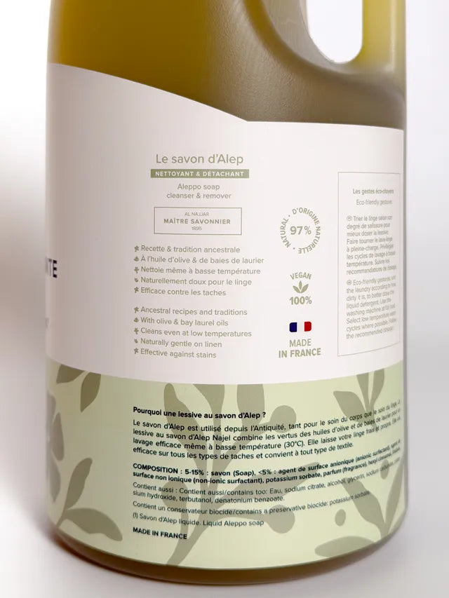 Natural Stain-Removing Laundry Detergent with Olive Oil (Jasmine Fragrance) 2l