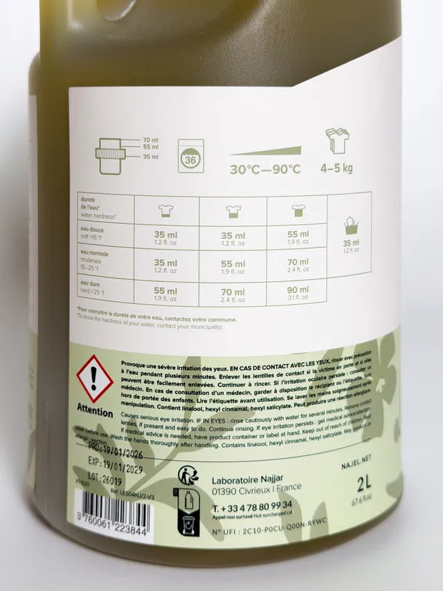 Natural Stain-Removing Laundry Detergent with Olive Oil (Jasmine Fragrance) 2l