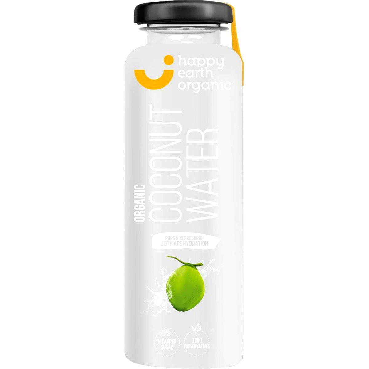 Organic coconut water in 350 ml glass bottle