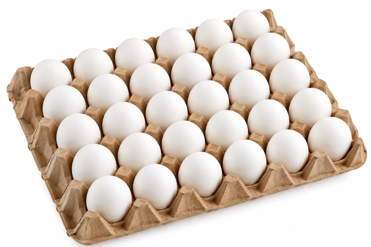 Cage-Free Local Farm Fresh White Eggs – 30 Pcs | Fresh Farm Eggs Tray