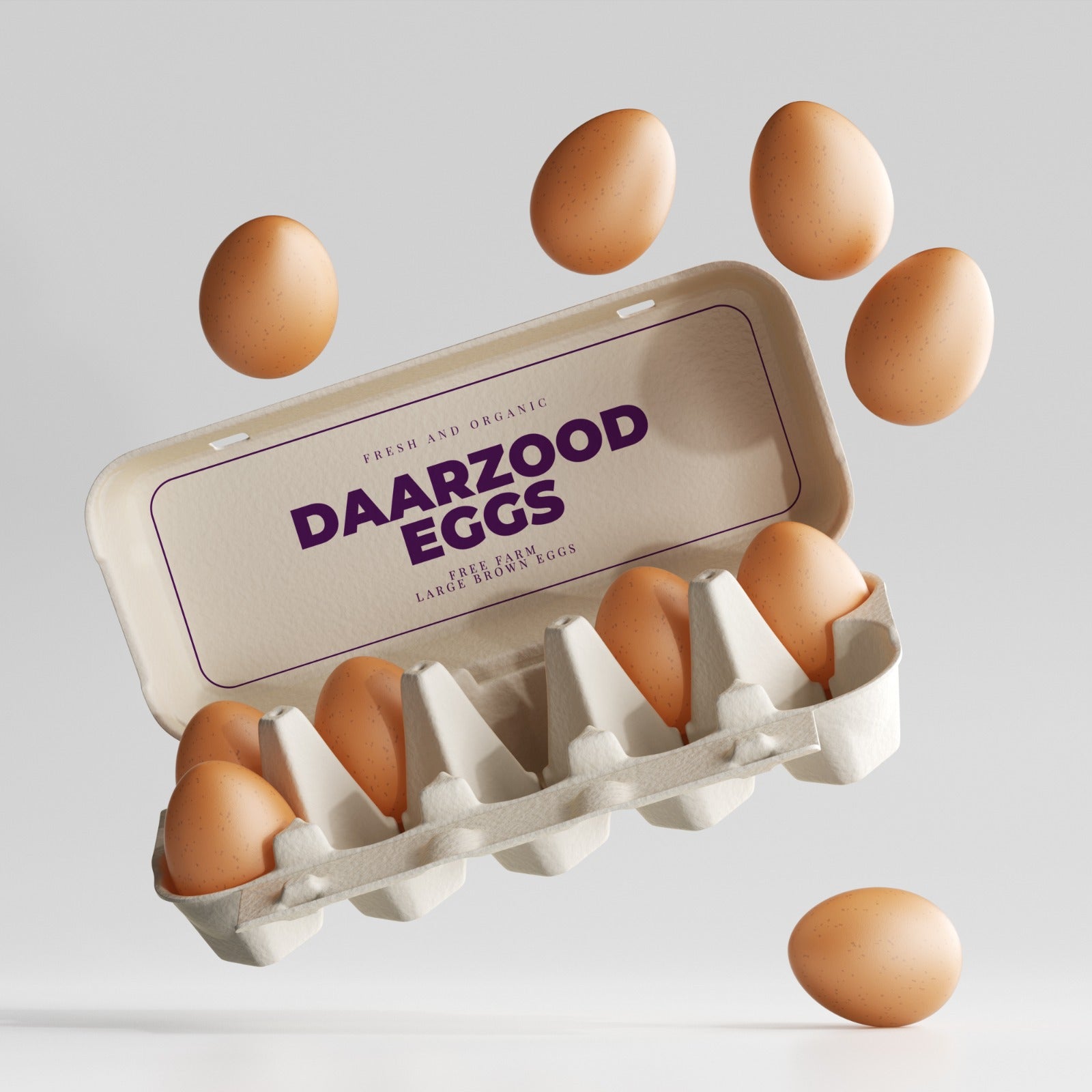 Free-range organic brown eggs

