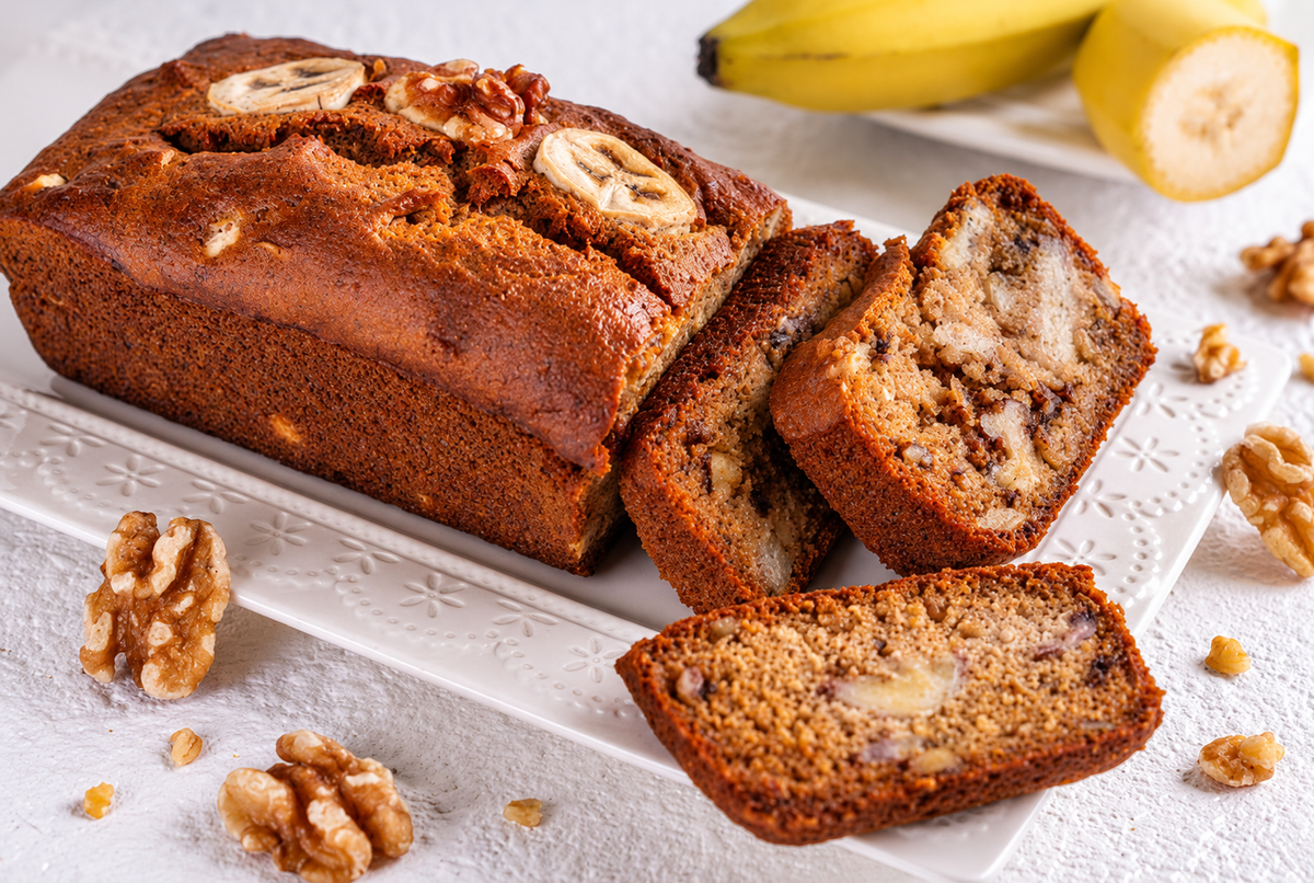Banana & Walnut Cake 450g – moist classic loaf cake with walnuts