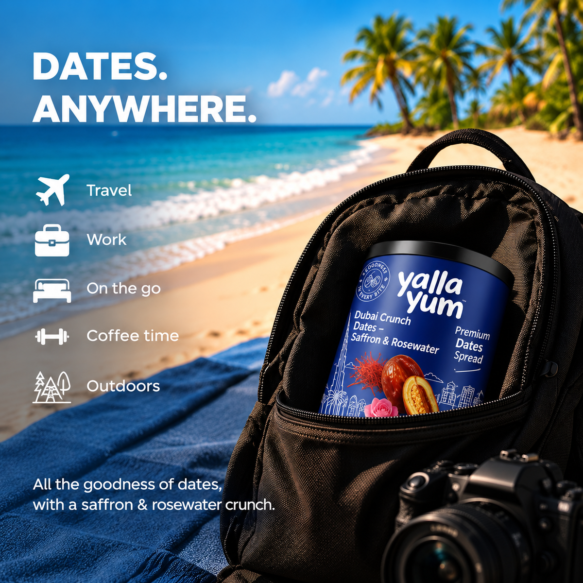 Dubai Crunch Dates Saffron & Rosewater – luxurious crunchy date treat