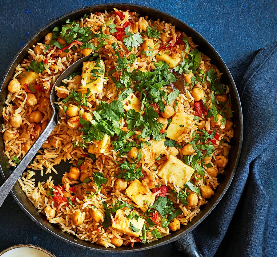 Paneer & chickpea pulao